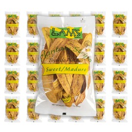 Lam's Plantain strips | Vegetable snacks | 2.1oz | 60g | Healthy snacks | Gluten Free | Banana Chips (Sweet/Maduro) | All Natural (pack24)