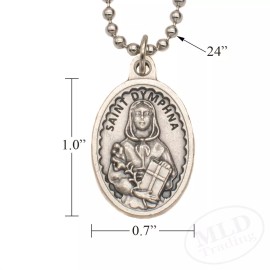 Saint St Dymphna Medal Pendant Necklace Patron Saint Of Stress And Anxiety Italy