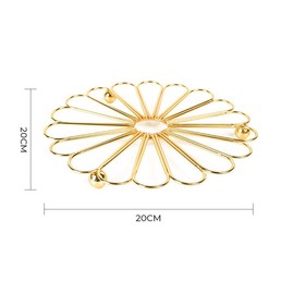 Hosoncovy Metal Hot Pot Holder Pad,Heat Resistant Pot Mat Hot Pot Trivet Mat Table Place Mat Kitchen Worktop Protector Dish Mat (B)