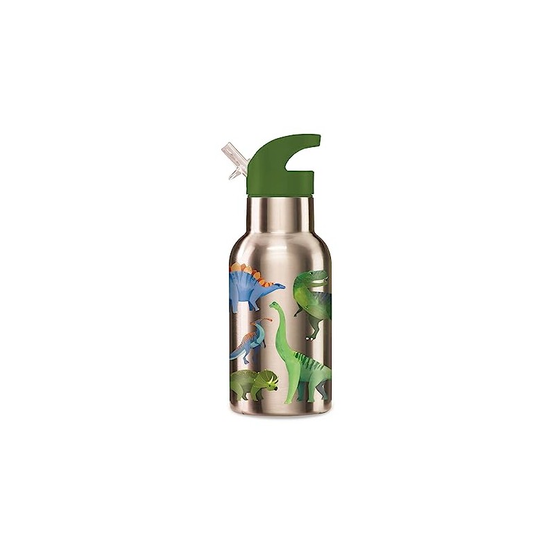 CROCODILE CREEK Dinosaur World Stainless Drinking Bottle 13.5 Ounce, 1