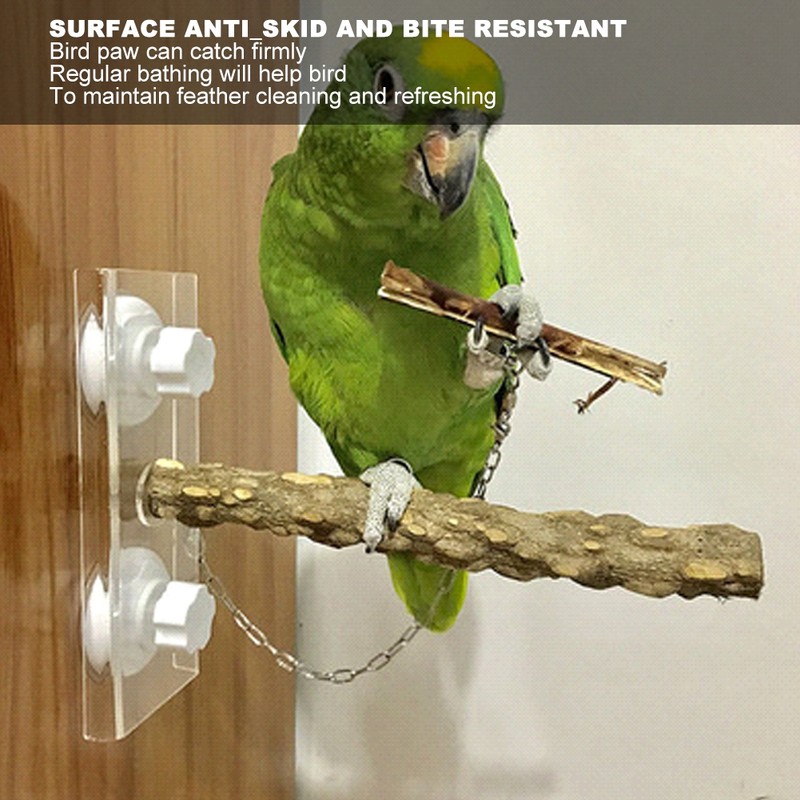 20CM Pet Bird Shower Standing Rod Parrots Outdoor Portable Wood