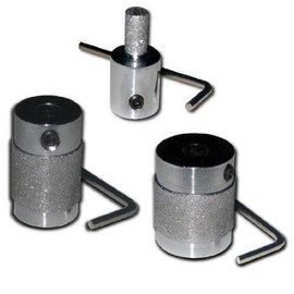 Set of 3 Chrome Hardened Standard Grit Stained Glass Grinder Heads 1/4",3/4", 1" Universal Fit