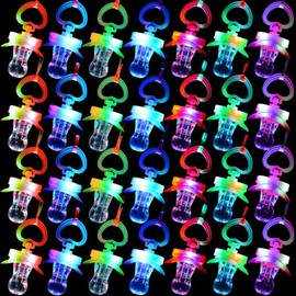 48 chupetes LED con luz LED para pacificadores, chupetes intermitentes, chupetes LED, chupetes brillantes que brillan en la oscuridad, regalos de fiesta para Halloween, Navidad, cumpleaños (6 colores