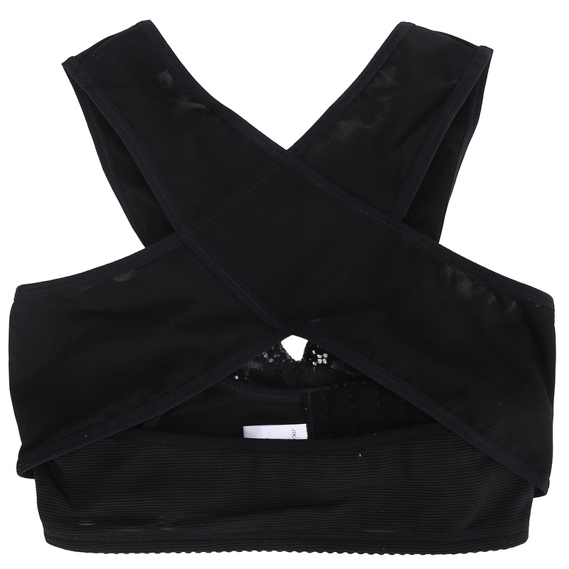 Chest Brace Up Women Breast Support Black Bra Shapewear Vest