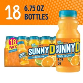 SUNNYD Tangy Orange Juice Drink 18pk – 6.75 fl oz Bottles, Shelf Stable, Bold