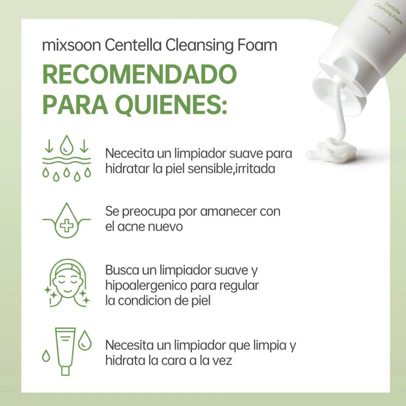 Mixsoon Espuma Limpiadora Centella Calmante Y Antiacné 150ml