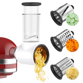 Cofun Slicer Shredder Attachment for Kitchenaid Stand Mixer, Cheese Grater Attachment, Food Slicer Salad Maker for Kitchen aid Mixer Accessories and Attachments with 3 Blades