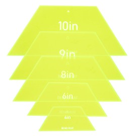 BENECREAT Half Hexagon Quilting Template, 4/6/8/9/10inch Acrylic Quilting Ruler Allowance Templates Ruler for DIY Hand Patchwork, Machine Quilting, Sewing Needlework Craft, Green