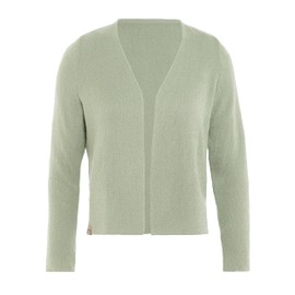 KNIT FACTORY - Ella Strickjacke - Kurzer Damen Strickjacke - Kurzjacke Damen - Strickjacke für den Frühling und Sommer - Strickweste - Cardigan mit Baumwolle - Hüfthöhe - 40/42 - Sage Green