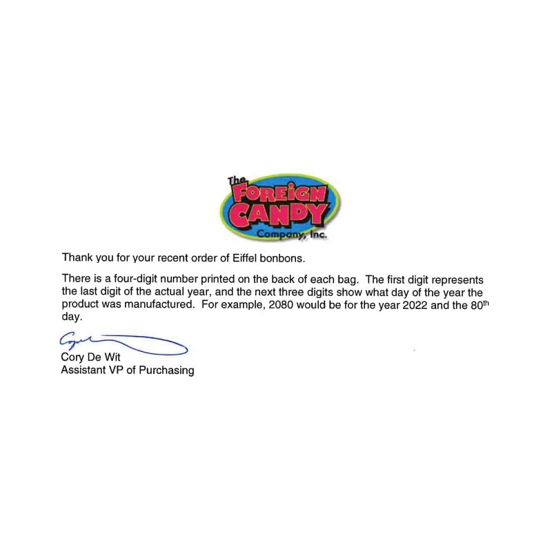 Eiffel Bon Bons 1.25oz 8 Bag Variety Snack Pack, French