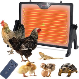 Chicken Coop Heater Radiant Chicken Heater for Inside Coop 180W with Remote Control Timing Function, Adjustable Temp, Light, Perfect Chicken Coop Accessories Kitten Puppy Pets for Winter(Fahrenheit)