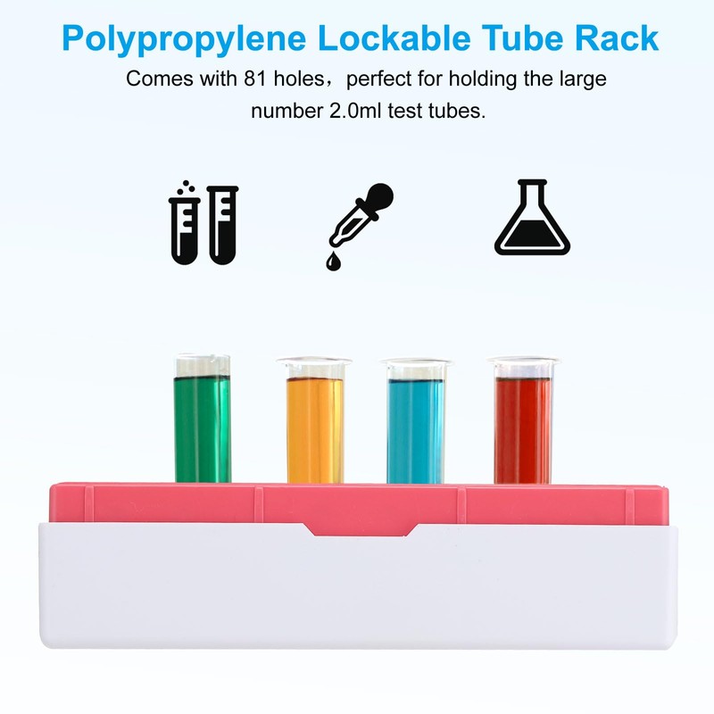 PATIKIL 81 Well Polycarbonate Freezer Boxes, 1 Pcs Polycarbonate Tube