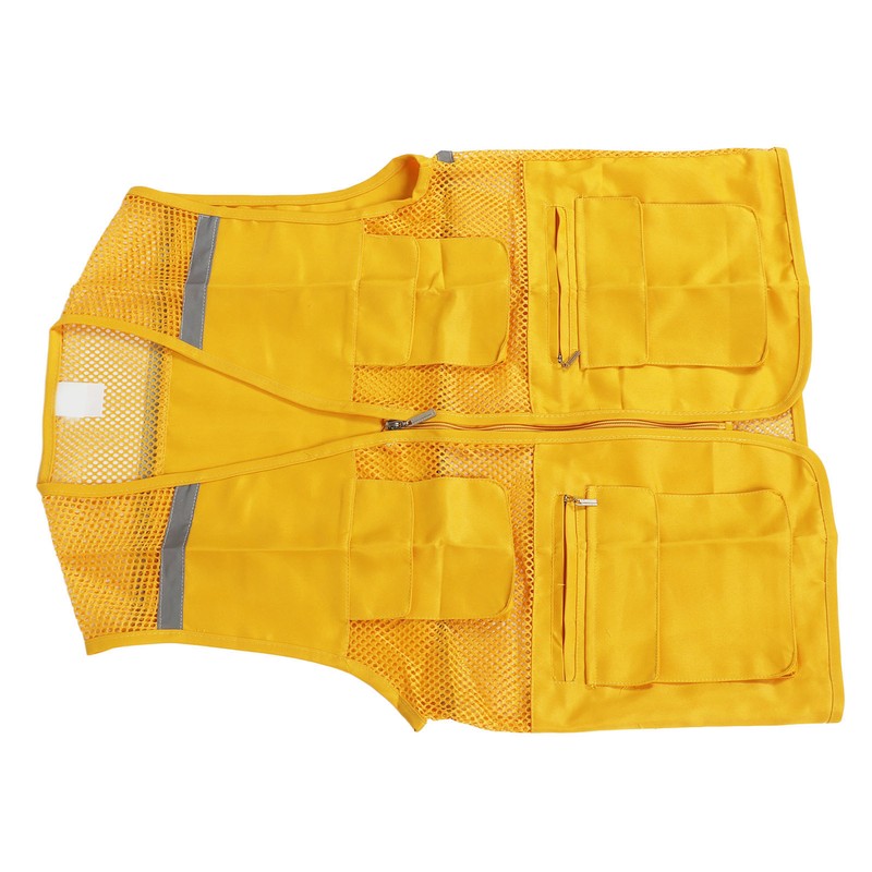 Volunteer Vest for Event Work Clothes with Multi Pockets Yellow