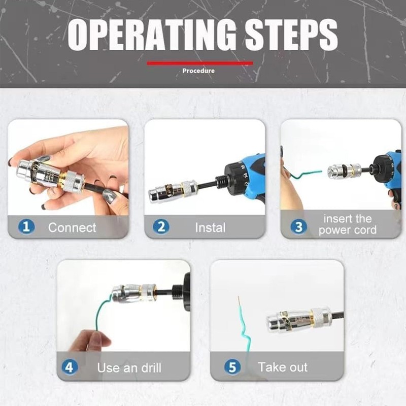 Wire Twisting Tool, Cable Stripper and Twister with 1/4 Inch