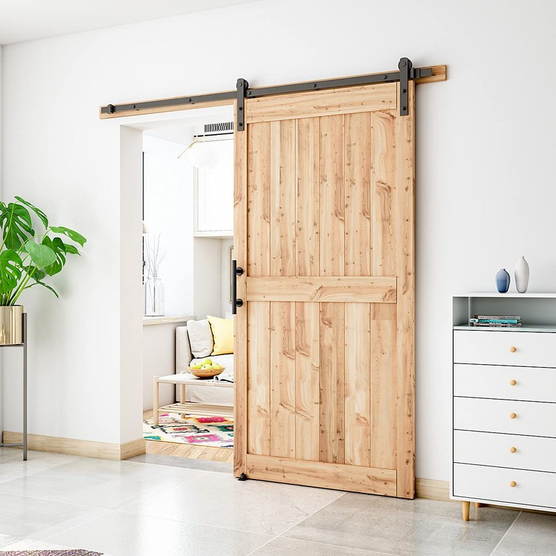 SMARTSTANDARD 7 FT Heavy Duty Sturdy Sliding Barn Door Hardware
