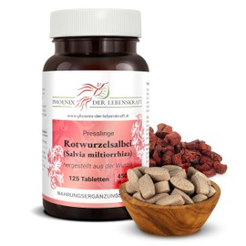 Red Root Sage Tablets - 450 mg Active Ingredient, Salvia Miltiorrhiza Pellets, Premium Quality, Made in Austria, Tablets Instead of Capsules, Vegan