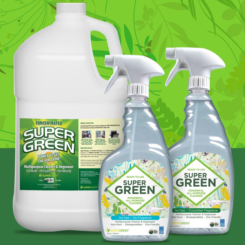 SuperGreen All-Purpose Cleaner | Scent Free | 32 Ounce Spray