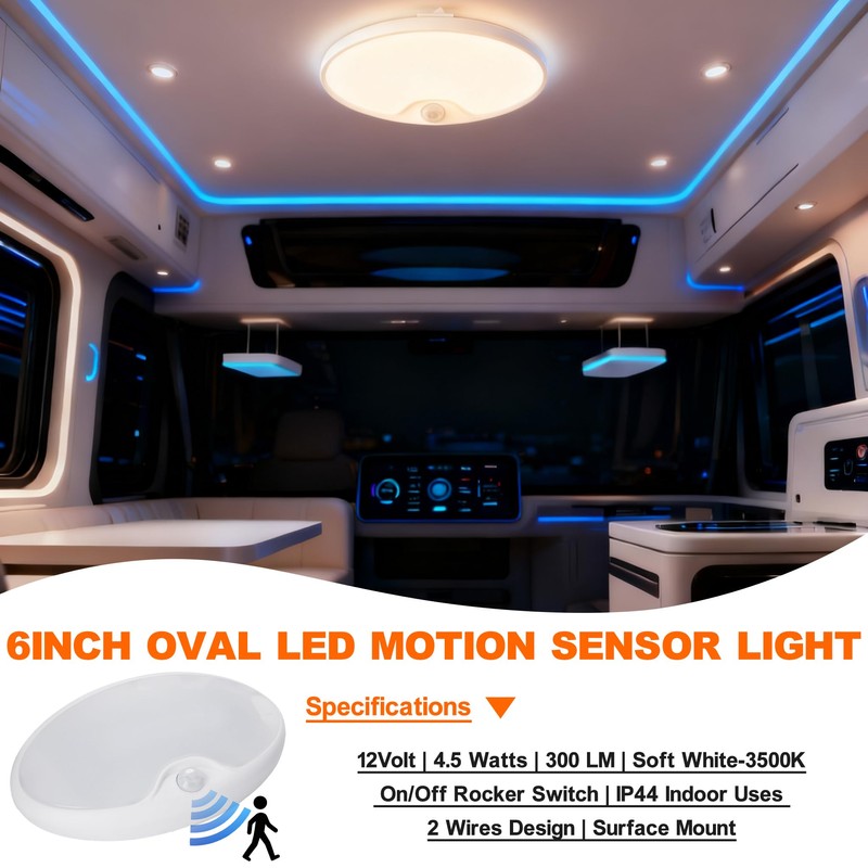 Dream Lighting 12V DC LED Pancake Light for RV Automotive