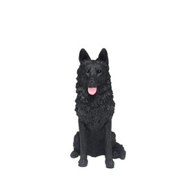 TALKLEK 3.34 Inches Mini Resin German Shepherd Dog Figurine, Mini Dog Memorial Gifts, Dog Figurines, Car Decor, Collectible German Shepherd Statue Sculpture, Gifts for German Shepherd Lover (Black)
