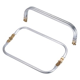 sourcing map Metal Purse Frame 2Pcs, 10" Rectangle Lock Frame Kiss Lock Clasp Bag Frame Hardware Replacements for DIY Purse Handle Bag Making Sewing Craft Carpet