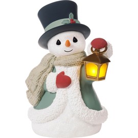 Precious Moments 249402 Snowman Holding Lantern Lit Figurine 6"