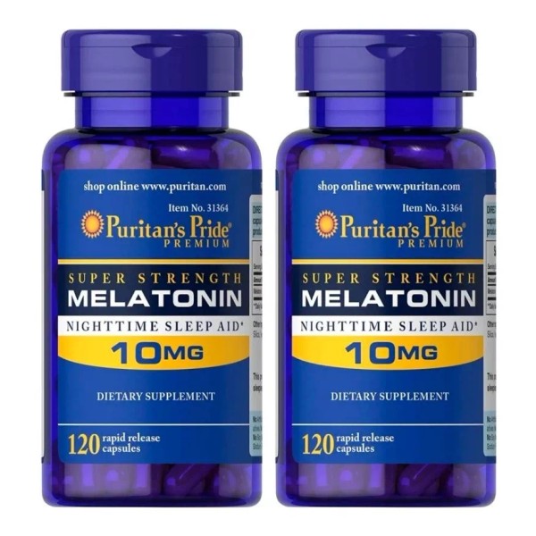 Puritan's Pride Melatonina 10 Mg Puritan's Pride - Dormir Descansar - 2 Pack