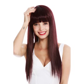 WIG ME UP - VK-8-99J quality women's wig long sleek long fringe blonde parted red bordeaux red