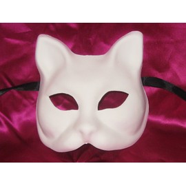 BLANK WHITE GATTO GREZZO VENETIAN MASK FOR DECORATING