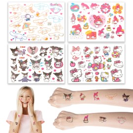 Tattoos for Children, 4 Sheets Tattoo Children's Cartoon Children's Tattoos Skin-Friendly Waterproof Temporary Children's Tattoos for Children's Birthday Party Decoration Party Bags for Girls Boys