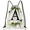 Zewurtuw Initial Letter Drawstring Backpack String Sports Gym Bags Waterproof
