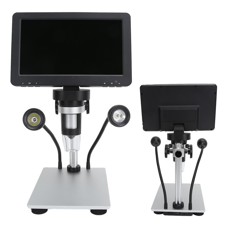 DM9 Digital Microscope 7‑Inch Screen 8 LED Lights Adjustable Brightness