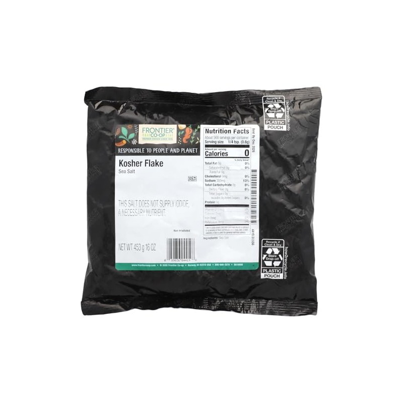 Frontier Bulk Salt, Kosher Flake, 16 Ounce