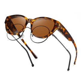 kimorn Polarized Fit Over Glasses Sunglasses For Women Man,Trendy Cat Eye Shades For Driving Riding (Tortoiseshell/Brown)