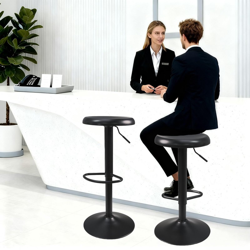 KBISHTIE Adjustable Bar Stools Set of 2, Backless Swivel Round