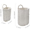 AuldHome Design Wall Hanging Baskets (White, Set of 2); Woven