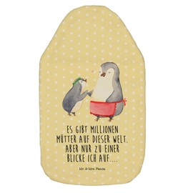 Mr. & Mrs. Panda Hot Water Bottle Penguin with Child - Gift, Hot Water Bottle with Cover, Heat Cushion, Thank You Mum, Family, Hot Water Bottle Cover, Grandpa, Favourite Mum, Children's Hot Water Bottle, Brother, Mother's Day, Mummy