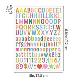 2280 Pieces 15 Sheets Colorful Small Letter Stickers,0.5 Inch self-Adhesive Alphabet Numbers Stickers,Cute Vinyl Letter Stickers for Mailbox,Scrapbooking,Signs,Doors,Enterprise,Address (Colorful)