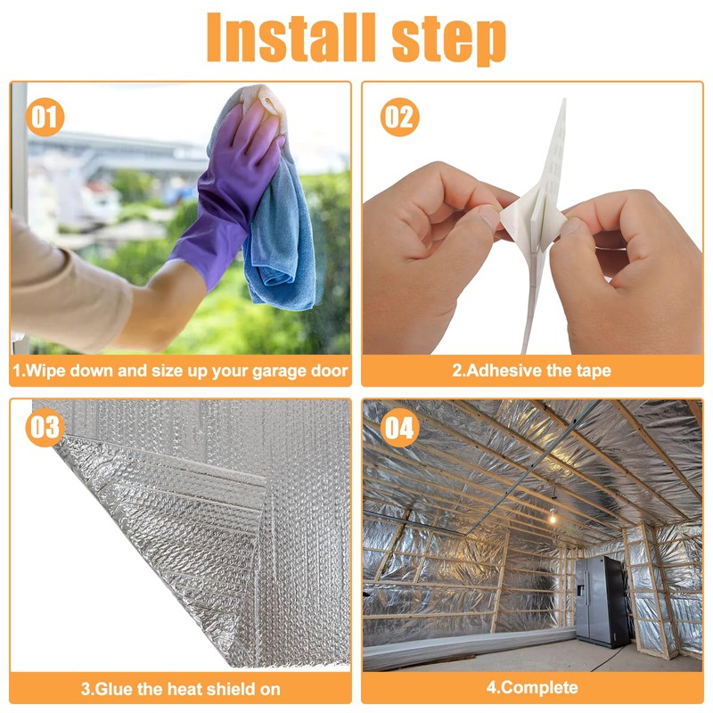 Hoqqf Garage Door Insulation Kit (8 Pcs) 48 x 24