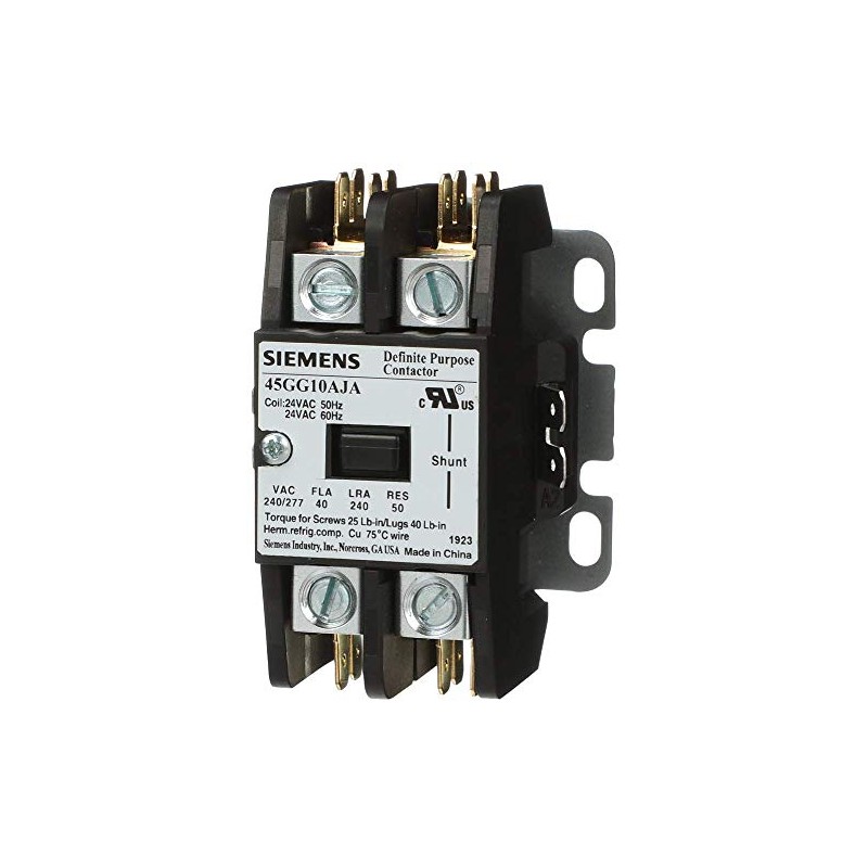 Siemens 45GG10AFA Definite Purpose Contactor, 1-Pole w/Shunt, 40 Amp, 110-120V