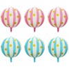 4D Ball Star Striped Foil Balloons(6 Pcs)
