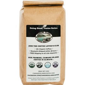 Camano Island Coffee Roasters Decaf Espresso Blend, Ground 12oz, Fresh Dark Roast Swiss Water Processed, USDA Organic, Fairly Traded, Shade Grown Top 1% Arabica, Sweet Molasses, Mixed Berry Flavor