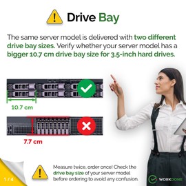 WORKDONE 3.5 Inch Hard Drive Caddy Tray - Compatible with Dell PowerEdge Server - 11-13th Generation Hot-Swap Carrier SAS SATA HDD Adapter Frame Case Carrier