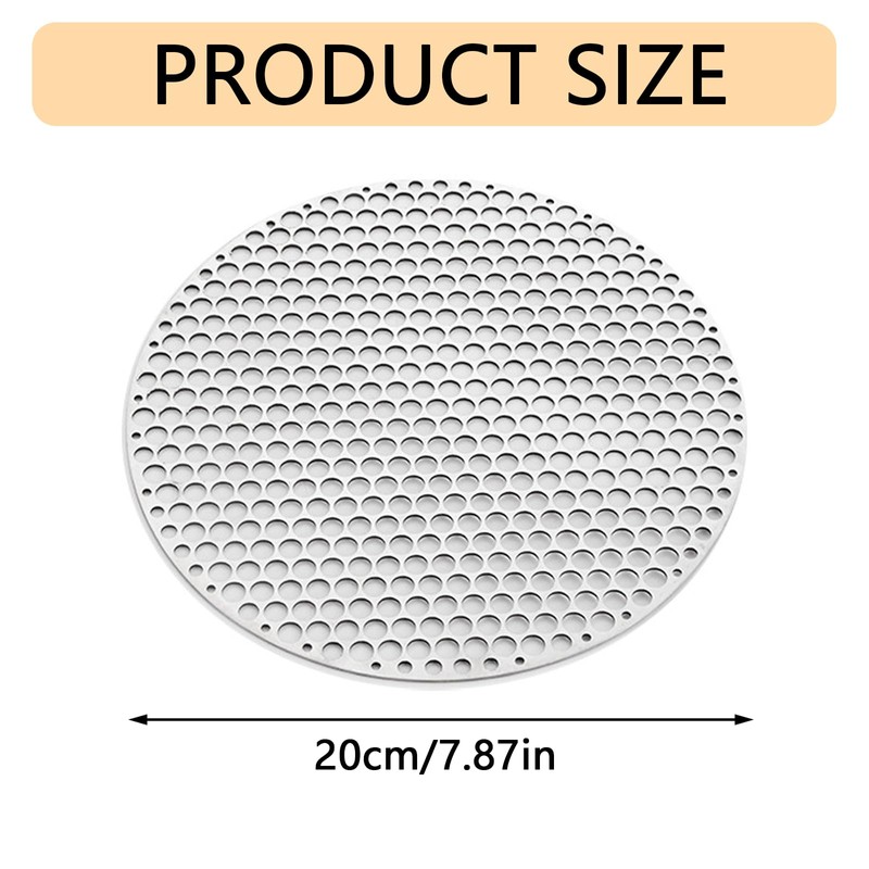 One Piece Stainless Steel Barbecue Grill Mesh Multifunctional Round Grill