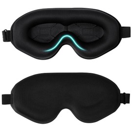 Blendura Sleep Mask 100% Lightproof 3D Super Soft Comfortable Adjustable Eyecup, black, 3D