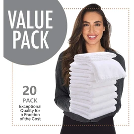 20 Pack Large Burp Cloths for Baby - 20" by 10" Ultra Absorbent Burping Cloth, Hand Washcloths, Newborn Towel - Milk Spit Up Rags - Burpy Cloths for Unisex, Boy, Girl - Burp Cloths Set(White)