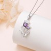 DAOCHONG S925 Sterling Silver Scottish Thistle Necklace Scotland Flower Pendant