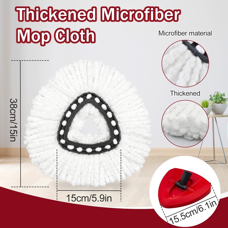 Hezane Mop Head Replacements Compatible with OCedar EasyWring, 6 Packs