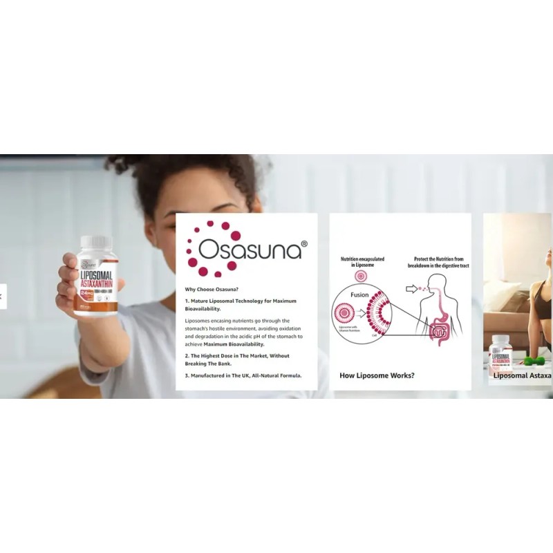 Osasuna Liposomal Astaxantina 24mg Con 60 Softgels Importado