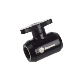 Bitspower G1/4" Mini Valve with Black Handle, Matte Black, Body