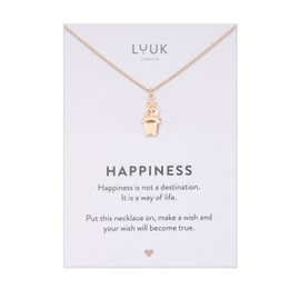 LUUK LIFESTYLE Necklace with Pendant, Waterproof Stainless Steel Chain, Elegant Design & Everyday Necklace for Women, Jewelry Gift Idea, Flower Pot, Rose Gold